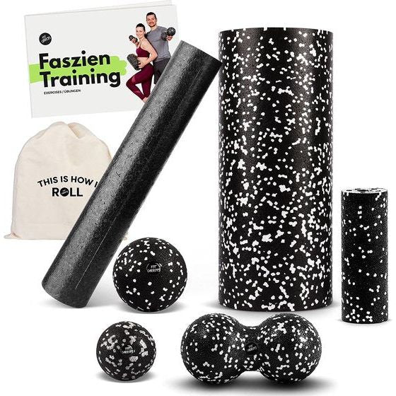 verkrijgbaar uit de set fasciarol small en large, duoball 8 en 12 cm, fasciarol 8 en 12 cm - fascia-set voor effectieve fascia & triggerpoint massage incl. handleiding (mogelijk niet verkrijgbaar in Nederland)