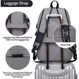 Laptoprugzak voor heren, 17 inch laptop, anti-diefstal, schoolrugzak, zakelijk, notebook, rugzak, waterdicht, met USB, cadeau voor mannen, werk, reizen, scholieren, jongens, tieners, grijs