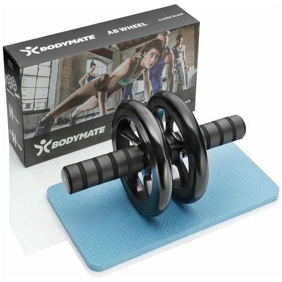 Roller Classic, buiktrainer voor het versterken van de kernspieren, fitnessapparaat voor thuis, buikspiertrainer inclusief kniebeschermer, 28 x 16 cm (L x Ø)