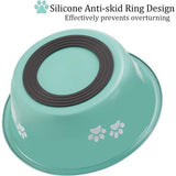 Hondenvoerbak, set van 2, roestvrijstalen voerbak met antislip siliconen bodem, waterbak en voerbak voor kleine, middelgrote en grote honden en katten (860 ml).