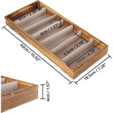 Kurtzy Houten Zonnebril Display Organizer Doos - 7 Compartimenten voor 7 Brillen - 7 Slots voor Zonnebrillen, Oogmode en Brillen - Bruin/Natuurlijk Unisex Zonnebril Kast