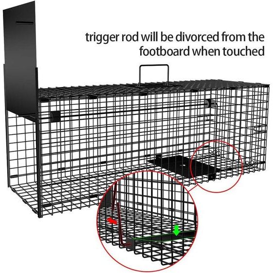 Garden Home Living val 78 x 26 x 29 cm groot als dierenval marterval kattenval vossenval muizenval met valdeur