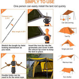 Tarpaulin Poles, Heavy Duty Tent Poles, Set of 2, Adjustable Aluminium Tent Poles for Tarps, Lightweight and Portable Telescopic Tarpaulin Poles for Camping, Hiking, Hammock etc. 4 Segments