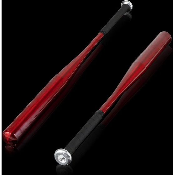 79 cm honkbalknuppel van aluminium of hout - ideaal voor zelfverdediging - solide afwerking (rood)