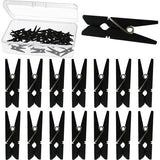 Mini-kledingpinnen voor foto's, 50 stuks houten fotoclips, fotoclips, foto's, handwerk, weergave, zwart