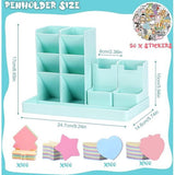 Bureau-organizer, pennenhouder, bureau, 5 stuks, vrij combineerbare pennenbox voor kinderen, van plastic, pennenkoker voor pennen, kantoor, thuis, school, multifunctionele pennenhouder