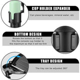 Bekerhouder voor in de auto, multifunctionele tafel, 3-in-1 bekerhouder, antislip, universele bekerhouder voor middenconsole, compatibel met de meeste voertuigen