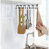 2 stuks bekerhouders voor kopjes, kopjes, opberghaken, onder kast, kopjeshouder, dubbele rijen, keukengerei, dassen, riemen, sjaals, sleutels, zwart