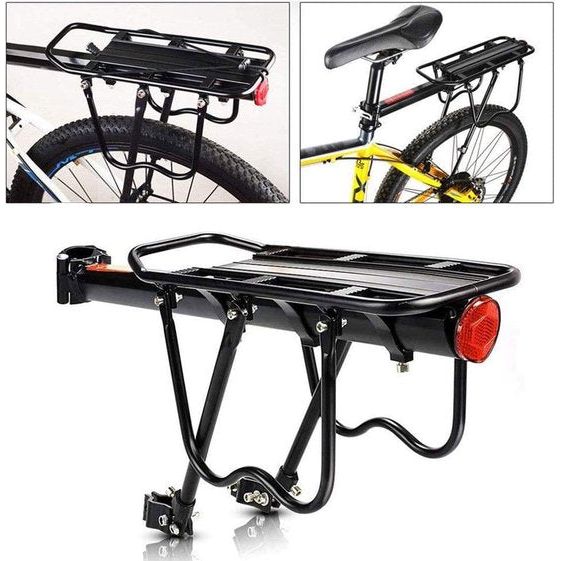 Malayas Bagagedrager Fiets Zadelpen Bagagedrager MTB Aluminium Verstelbare Bagagedrager Bagagedrager Mountainbike met Reflector