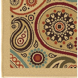 Modern ontwerp vloerkleed met rubberen achterkant 100 x 150 cm beige.