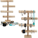 4 niveaus sieradenstandaard, houten kettingen, opbergen, sieradenorganizer, 48 cm hoog, sieradenboom voor kettingen, armbanden, horloges, scrunchies en armbanden, T-bar, nachtkastorganizer,