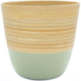 Stijlvolle handgemaakte bamboe bloempot, plantenpot, plantenbak, bloempotten, moderne plantenbakken voor kamerplanten, plantenpot, bloempot, medium 17 cm D x 16 cm H (Sage Green)