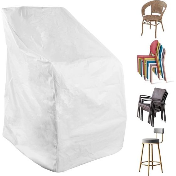 Protective Cover for Garden Chairs, Weatherproof, Tear-Resistant, Thickened Transparent, Cover for Chairs, 70 x 70 x 120 cm, Garden Furniture Cover, PEVA Fabric, Cover, Stacking Chair,