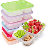 Bento Lunchbox Herbruikbaar 3 compartimenten (7 stuks) Doorzichtige dozen met dekselset - Magnetron-, vaatwasser- en vriezerbestendig - Stapelbare plastic lunchbox Volwassenen en kinderen