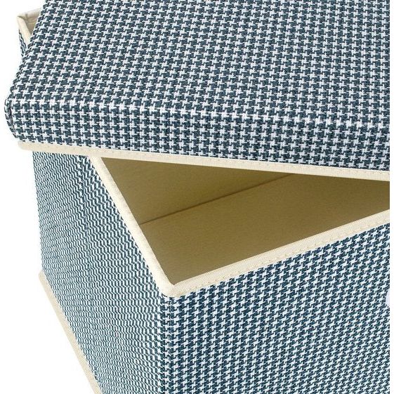 Opvouwbare opbergdozen met deksel, grote opbergdozen voor kledingkast, kinderkamer, kist met deksel voor het organiseren van huis en kantoor, 3 stuks, blauw