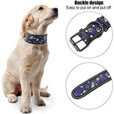 Nylon hondenhalsband verstelbare Nylon kraag comfortabele veiligheidshalsband met reflecterende gesp voor middelgrote en grote honden (s-Marineblauw)