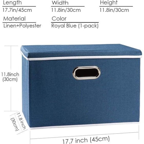 Opvouwbare opbergkubussen met deksel [Pack van 1] Opvouwbare stoffen opbergdozen Organizer Containermanden met deksel voor thuis (45x30x30cm)