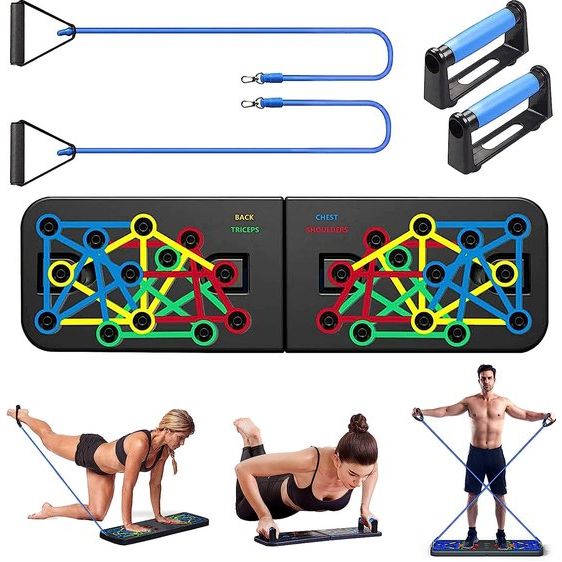 Push Up Rack Board, 23-in-1 opvouwbaar multifunctioneel fitnessapparaat, draagbaar push-up-trainingsframe, voor indoor-, turn- en outdoorspiertraining, fitnessoefeningen