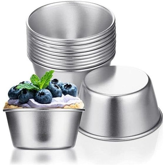 Tiamu-eiercakevormen, puddingvormen, mini-chocoladepannen, gesmolten koolstofstalen pannen, cupcake-taarten, koekjes, ronde non-stick popover-bakvormen, kopjes