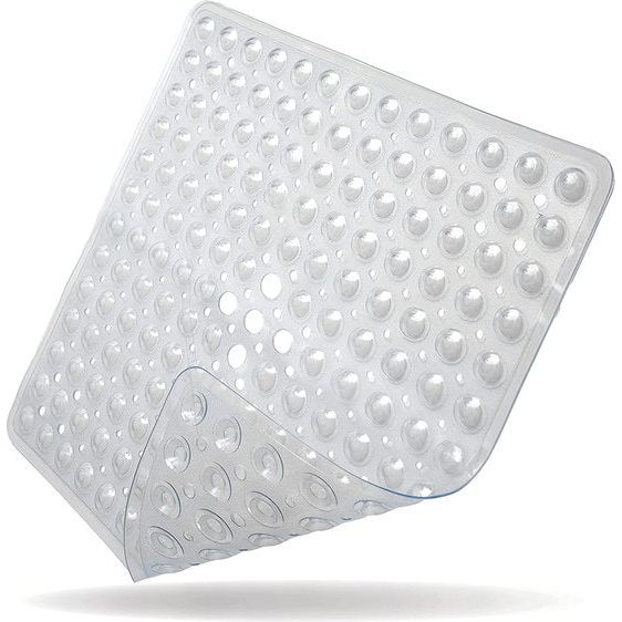 Transparante douchemat, premium antislip douchemat, 53 x 53 cm, transparant, comfortabele douchemat, badmat, antislip, schimmelbestendig en machinewasbaar