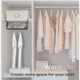 Set van 2 hangmanden, metalen hangmand, opbergorganisator voor onder de kast, perfecte opbergmand voor keuken, bureau en voorraadkast - zwart