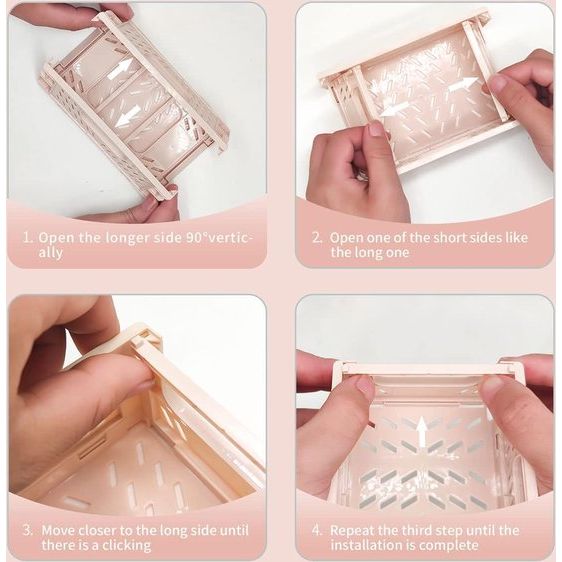 Klapdoos, 6 stuks klapkisten, opbergmanden, draagbare opbergdozen, kleurrijke opbergdoos, geschikt voor keuken, badkamer, kantoor, slaapkamer, klaslokaal (15 x 10 x 5,8 cm)