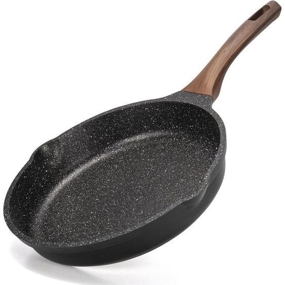 Koekenpan met antiaanbaklaag, 20 cm, granieten pannen, antiaanbaklaag, gecoate pan voor gasfornuis, inductie. Translation: Frying pan with non-stick coating, 20 cm, granite pans, non-stick coating, coated pan for gas stove, induction.