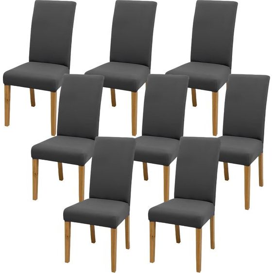 Stoelhoezen, set van 8, stretch stoelhoezen, schommelstoelen, stretch stoelhoes, elastische moderne hoes voor eetkamer, stoel, bruiloft, feesten, banket (antraciet)