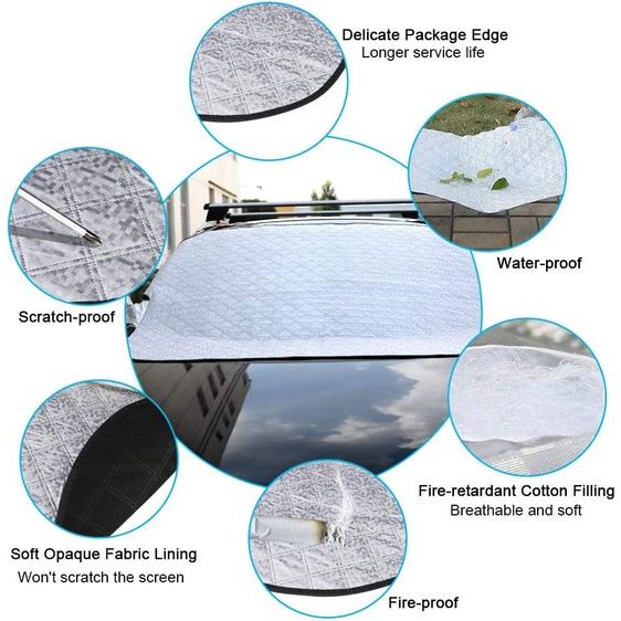 DIAOCARE Voorruitafdekking voorruitafdekking vorstafdekking, winterafdekking, magnetische anti-sneeuw, windvorst,