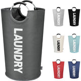 95L large, opvouwbare wasmanden (7 kleuren), opvouwbare waszakken, kledingtas (donkergrijs, L) wegwerp