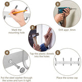 Garderobe haken, 4 haken, garderobe frame, geborsteld roestvrij staal, voor jassen, Jurken, draagvermogen tot 20 kg, haak frame voor hal en vestibule, 27 cm (Zilver, 1 stuk)