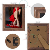Rustieke fotolijst 20x25 cm set van 2, wand- en tafelfotolijst, bruin