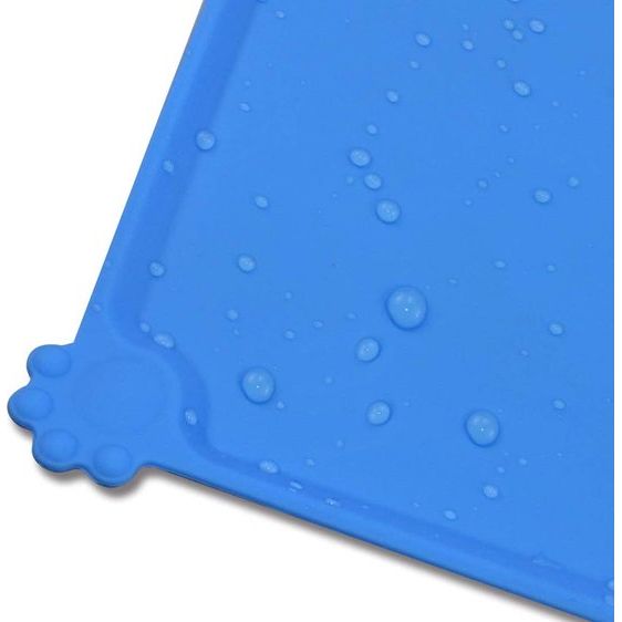 Katten Siliconen Voermat, Antislip Hondenvoer Mat, Waterdicht Huisdieren Dierenvoermat voor Voedsel en Waterkommen, 53 x 37 cm, Blauw