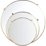 Ronde gouden geometrische vintage hangende wandspiegel met ketting voor badkamer slaapkamer woonkamer 15,7 inch Vertaling: Ronde gouden geometrische vintage hangende wandspiegel met ketting voor badkamer slaapkamer woonkamer, 15,7 inch.