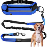 Hond Jogging Lood Handsfree Hardlopen Wandelen Webbing Anti-Stress Reflecterend 160-220cm (Blauw)