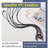 Brilband, 4 stuks, PU-lederen brilketting, brilkoord, verstelbaar, zonnebrilband, zonnebrilhouder, brilhouder voor dames en heren, zwart