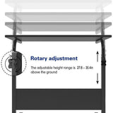 Computertafel 80 x 40 cm, in hoogte verstelbare laptoptafel, computertafel met wieltjes voor bed, verpleegkunde, lezen, werken