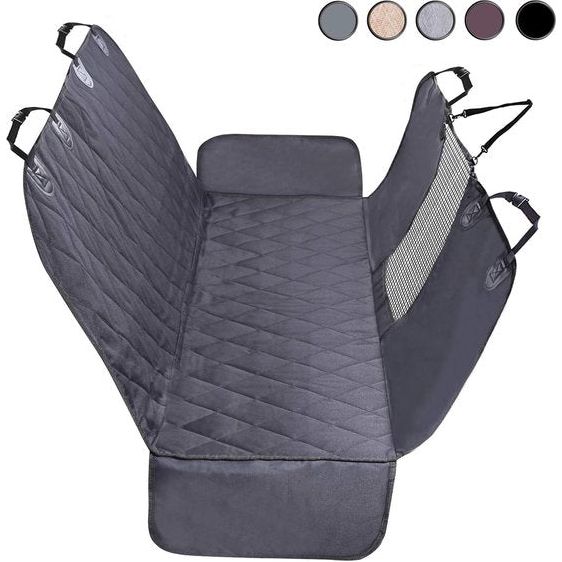 Hondenstoelhoes voor de achterbank met kijkvenster, robuuste en gewatteerde hangmat, autostoelhoes met zijkleppen, universele pasvorm voor de meeste auto's