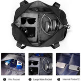 Reistas voor dames, 40 x 20 x 25 cm, handbagage, tas, weekendtas, zwemtas, waterdicht, reistas, duffle bag, fitnesstas, trainingstas voor vrouwen, voor reizen, gym, A12 zwart