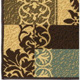 Ottohome-collectie, eigentijdse antislip kamertapijt in damast-design, bruin, 100 x 150 cm