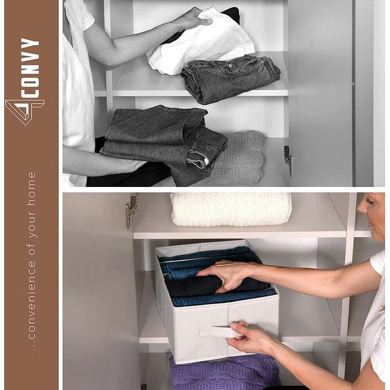 Kledingkast met vaste opbergdoos met grote vakken - Opvouwbare opbergsysteem Kledingkast - Kastopberger Kledingkast voor jeans, overhemden - 3 stuks