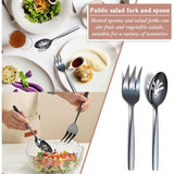 5 stuks zwart bestek, roestvrijstalen bestek met zwarte titanium coating, serveerlepel, schuimlepel, serveervork, suikerlepel, boterstrooier, vaatwasmachinebestendig