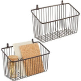 Set van 2 metalen wandrekken, grote opbergmand voor de hal, slaapkamer en andere ruimtes, organizer voor brieven, portemonnees, zonnebrillen of badkameraccessoires, bronskleurig.
