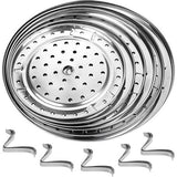 Roestvrijstalen stoompan, 5 stuks, stoominzetstuk, ronde standaard, stoominzet van roestvrij staal, voor kookpannen, potten, taartrooster, afkoelrooster voor koken, braden, bakken, 18/20/22/24/26 cm.