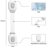 Premium babykastbeveiliging, kinderbeveiliging voor laden, koelkast, toiletbril met sterke lijm, zonder boren, kastslot, grijs, 6 stuks