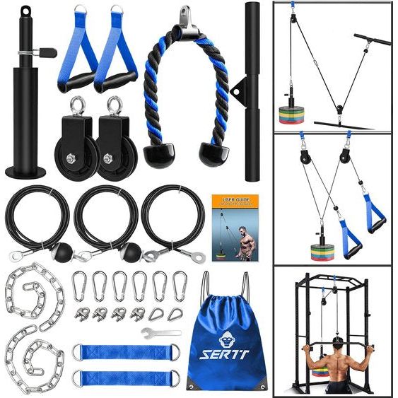 Gewichtskabeltrekfitnessruimte, verbeterde kabeltrekfitness Lat Pulley Gym fitnessapparatuur voor LAT pull down, biceps curl, triceps, armtraining gewichtschijfsysteem extra uitrusting