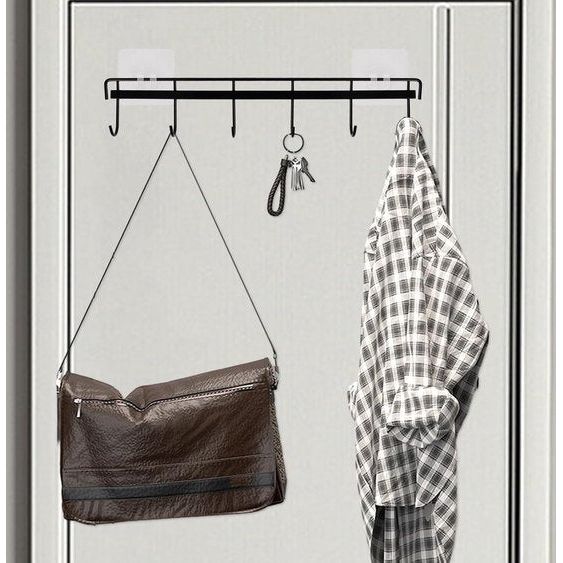 2 stuks zwart 6 haken keukenhouders keukenhouder zonder boren haaklijst keuken zelfklevende keukenhulp keukenhulp keukengerei keukengerei voor keukengerei