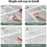 Koelkastorganizer, lade, uittrekbaar, doorzichtige koelkastopbergdoos, uittrekbaar, koelkastmanden met 2 delen, voor groenten, fruit, voor koelkast, kasten, voorraadkast