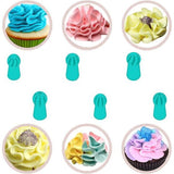 Spuitzak met spuitmonden, professionele set (8 stuks) voor het versieren van taarten en cupcakes: spuitzak herbruikbaar (35 cm) + 6 Russische spuitmonden groot + adapter - spuitzak