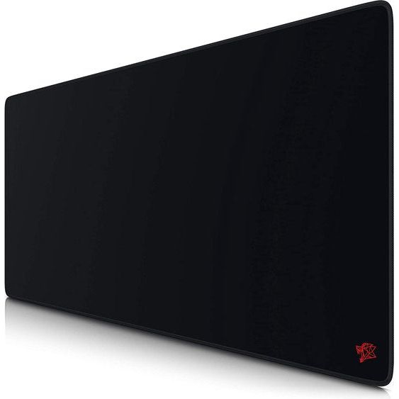 XXL Speed Gaming Muismat, Titanwolf, Zwart, 900 x 400 mm, XXL muismat, groot formaat, verbetert precisie en snelheid, ultra zwart